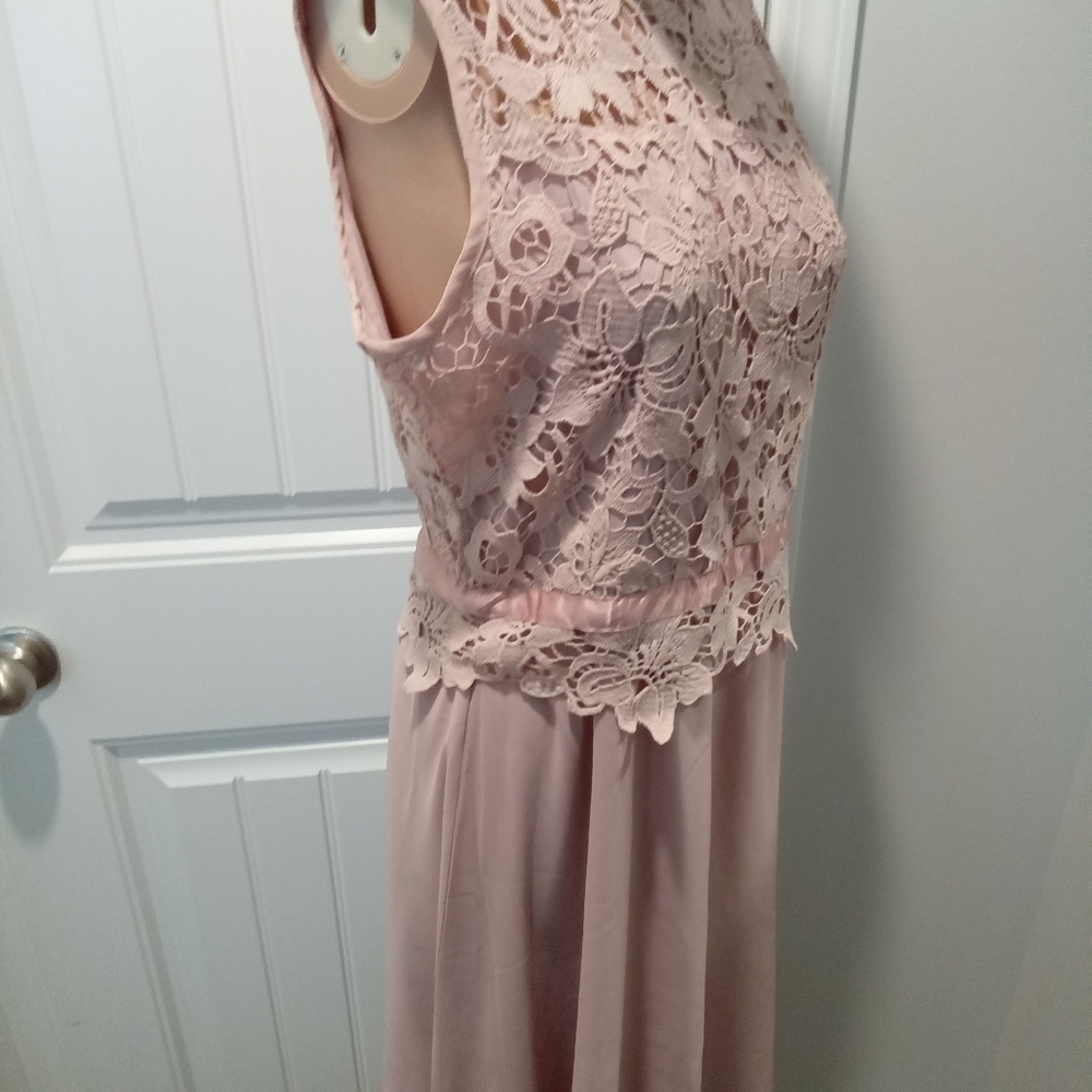 Elegant Pink Lace Dress Size L NWT Wedding, Formal - Picture 6 of 10